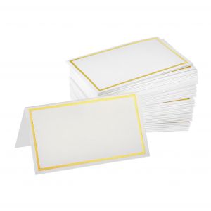 Alpine Industries Place Cards with Gold Border 2'' x 3.5'' Pack of 100