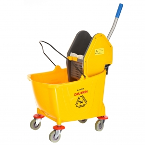 Alpine Industries 36 Qt Mop Bucket with Down Press Wringer, Yellow
