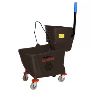 Alpine Industries 36 Qt Mop Bucket with Side Wringer, Brown