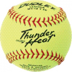 Dudley Thunder Heat Collegiate Fastpitch Softball, Leather Cover, Poly Center, 0.47 Cor, 12, Dozen