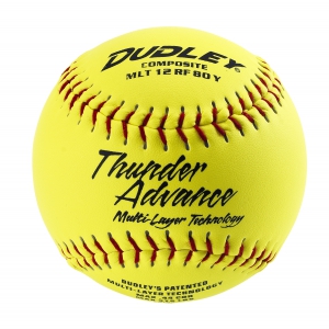 Dudley Thunder Advance Slowpitch Softball, Composite Cover, MultiLayer Center, 0.44 Cor, 12, Dozen