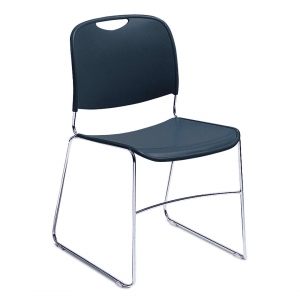 8500 Series HiTech Ultra Compact Plastic Seat/Back Stack Chair, Navy Blue