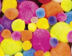 Creativity Street Pom Pons, Hot Colors, Assorted Sizes, 100 Pieces