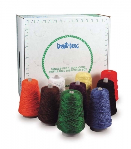 Traittex 4Ply Double Weight Rug Yarn Dispenser, Bright Colors, 8 Oz., 9 Cones