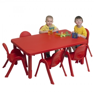 Preschool MyValue Set 6 Rectangle - Solid Candy Apple Red