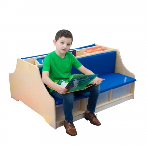 Double-Sided Reading Bench with Clear Bins