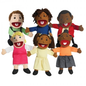 15 Ethnic Children Puppets with Movable Mouths  Set of 6