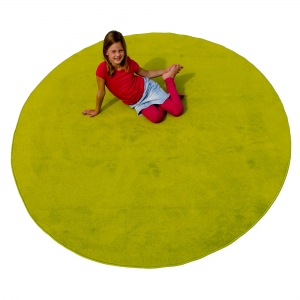 Green Solid - Round Small Carpet