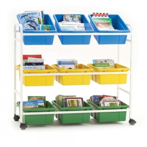 Stem Storage Cart With Clear Tubs And Lids