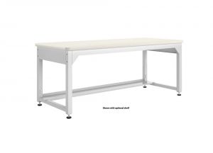 Adjustable Metal Workspace Table, 72W X 30D, Almond Plastic Laminate Work Surface