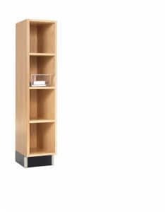 Wood Cubby With 4 Sections, 12W X 15D X 51H, Oak