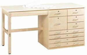 Planning And Layout Bench, Plastic Laminate, 72W X 30D X 37H, Maple