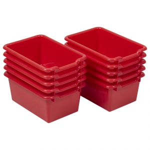 Scoop Front Storage Bins 10-Pack - Red