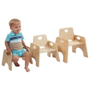 Stackable Wooden Toddler Chair 8in 2-Pack