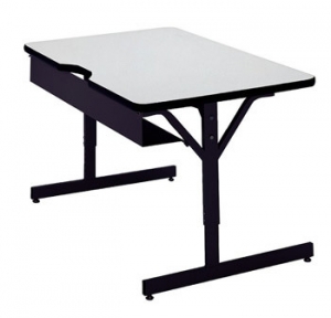 24 x 72 Computer Table Adjustable Height 2229, full stretcher support, wire management