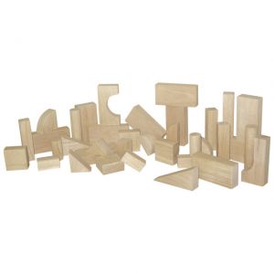 Hardwood Blocks, Toddler Set 13 Shapes, 36 Pieces